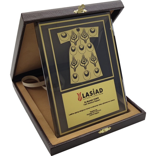 Logo Baskılı Kutulu Kristal Plaket