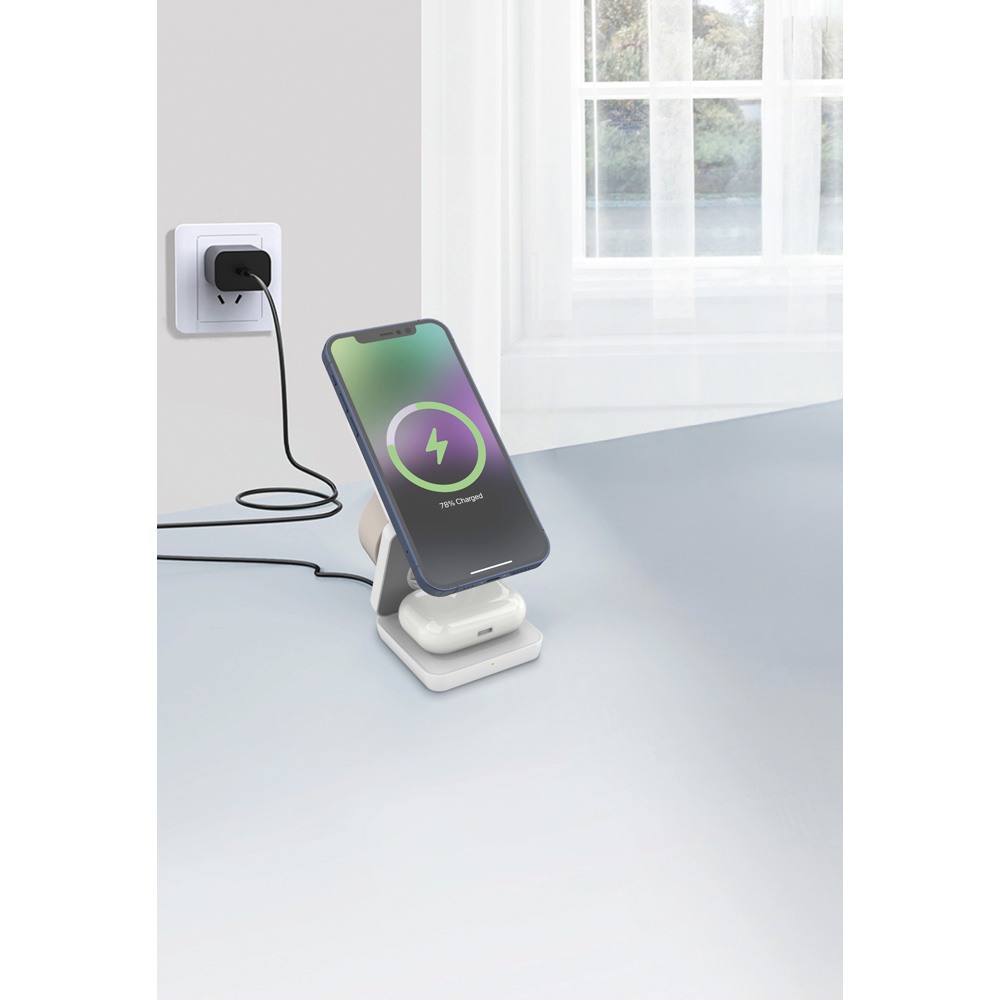 Baskılı Wireless 3lü Şarj İstasyonu